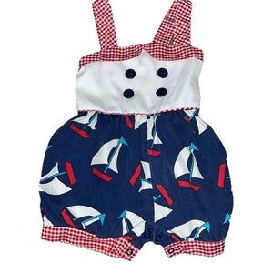 Kelly’s Kids Girls Size 2T Sailboat Patriotic Bubble Romper